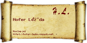 Hofer Léda névjegykártya